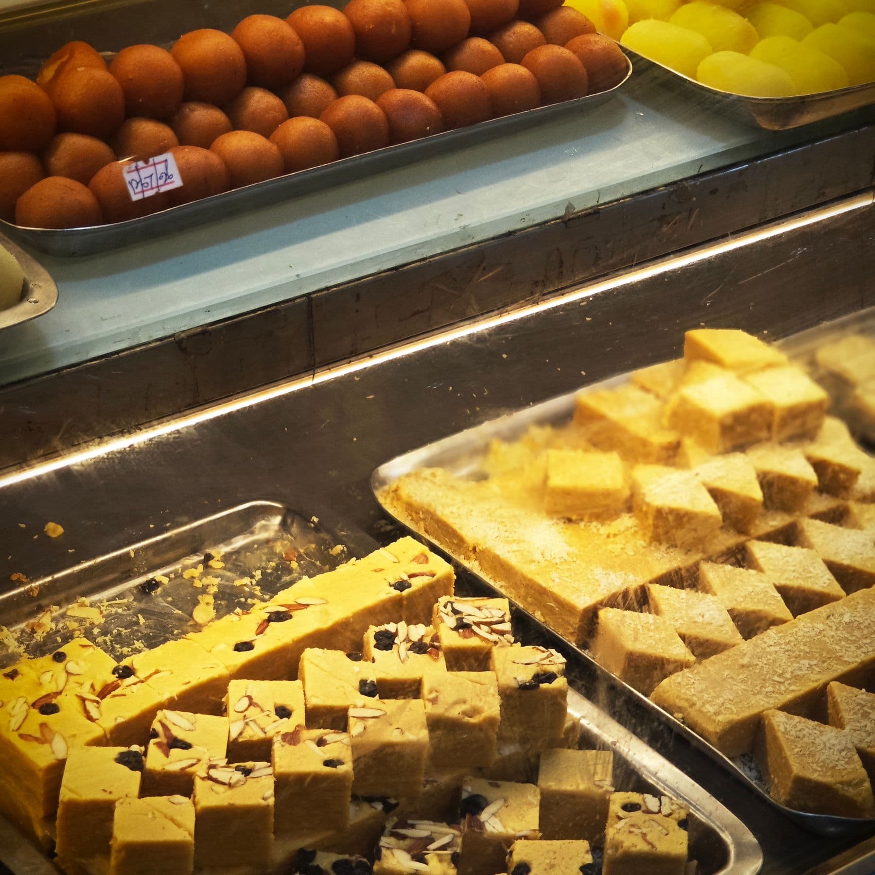 An assortment of traditional Indian sweets
